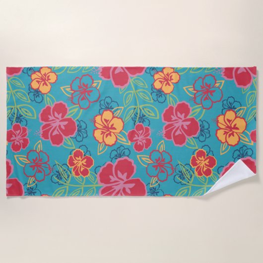 Hawaiianischer Hibiskus Strandtuch (Vorderseite)