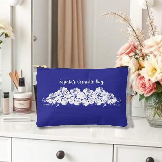 Hawaiianischer Hibiskus Tropische Blume Blau Zubehörtasche