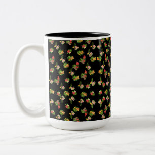 Hawaiianischer Hibiskus Tropische Blüten auf Schwa Zweifarbige Tasse