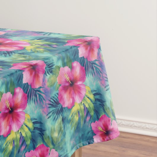Hawaiianischer Hibiskus und Ferne Regenwald Tischdecke (Beispiel)