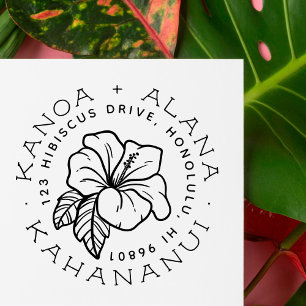 Hawaiianischer Hibiskus VERHEIRATETE RÜCKSENDEAD Gummistempel