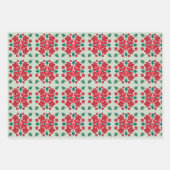 Hawaiianischer Hibiskus Weihnachts-Quilt-Muster Geschenkpapier Set (Vorderseite)
