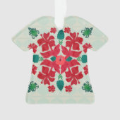 Hawaiianischer Hibiskus Weihnachts-Quilt-Muster Ornament (Vorderseite)