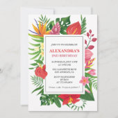 Hawaiianischer Hibiskus zum 2. Geburtstag Party Einladung (Vorderseite)