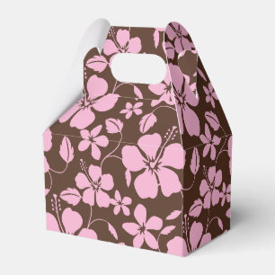 HAWAIIANISCHER HULA (HIBISKUS) BRAUN/ROSA GESCHENKSCHACHTEL