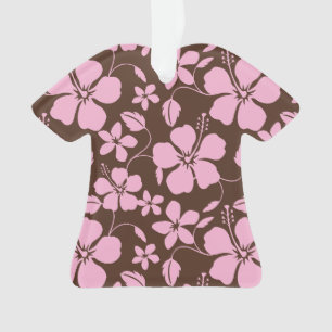 HAWAIIANISCHER HULA (HIBISKUS) BRAUN/ROSA ORNAMENT