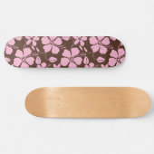 HAWAIIANISCHER HULA (HIBISKUS) BRAUN/ROSA SKATEBOARD (Horizontal)