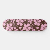 HAWAIIANISCHER HULA (HIBISKUS) BRAUN/ROSA SKATEBOARD (Horizontal)