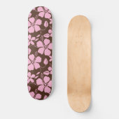 HAWAIIANISCHER HULA (HIBISKUS) BRAUN/ROSA SKATEBOARD (Vorderseite)