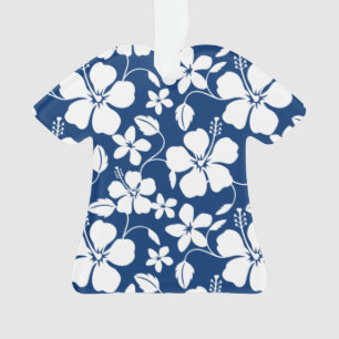 HAWAIIANISCHER HULA (HIBISKUS) MARINEBLAU ORNAMENT