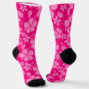 HAWAIIANISCHER HULA (HIBiskus) ROSA GUAVE Socken