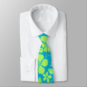 HAWAIIANISCHER HULA (HIBISKUS) TEAL LIME KRAWATTE