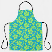 HAWAIIANISCHER HULA (HIBISKUS) TEAL LIME SCHÜRZE (Vorderseite)
