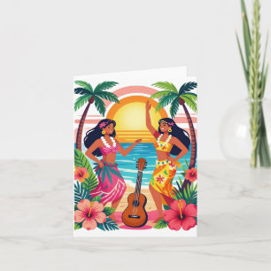 Hawaiianischer Hula Sonnenuntergang Strand Tropisc Einladung