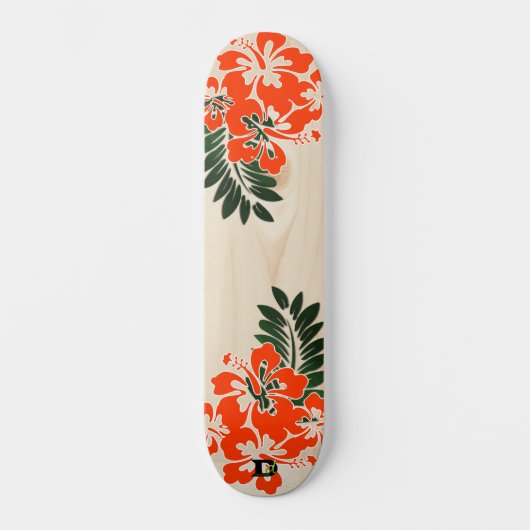 Hawaiianischer Inspirierter Hibiskus D Brand Skateboard (Vorderseite)