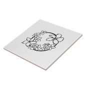 Hawaiianischer Kreis Plumerias dekorative Tile Fliese (Seite)