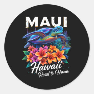 Hawaiianischer Maui-Ozean-Strand Hawaii-Schildkröt Runder Aufkleber