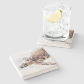 Hawaiianischer Meeresschildkröte Steinuntersetzer (Seitenansicht)