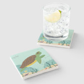 Hawaiianischer Meeresschildkrötenküste Untersetzer (Seitenansicht)