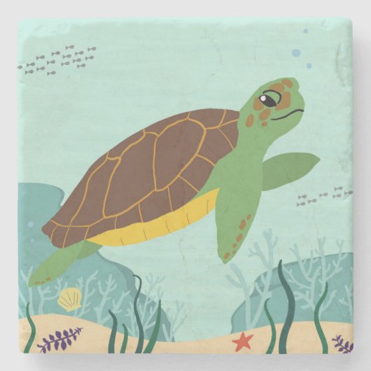 Hawaiianischer Meeresschildkrötenküste Untersetzer (Vorderseite)