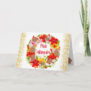Hawaiianischer Mele Kalikimaka-Weihnachtskranz  Karte
