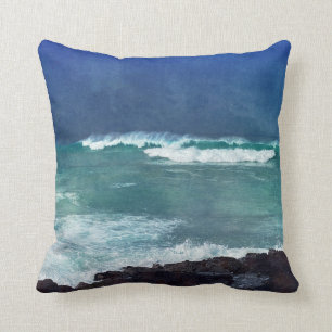 Hawaiianischer Ozean Hawaii Waves Aqua Aquamarines Kissen