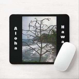 Hawaiianischer Ozeanstrand-Baum-Foto-Blick Mousepad