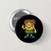 Hawaiianischer Pickleball Ball Tropischer Strand S Button (Vorne & Hinten)