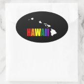 Hawaiianischer Regenbogen 3 Ovaler Aufkleber (Tasche)