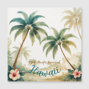 Hawaiianischer Reise-Stil im Vintage-Look Honolulu Magnetkarte