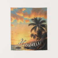Hawaiianischer Reiseküsten-Sonnenuntergang im Vint