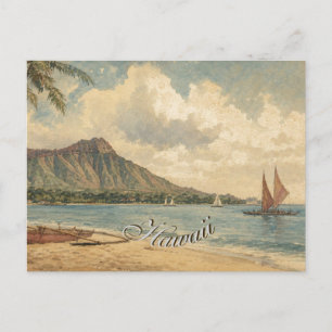 Hawaiianischer Reiseküsten-Stil im Vintage-Look Postkarte
