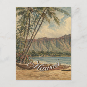 Hawaiianischer Reiseküsten-Stil im Vintage-Look Postkarte