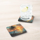 Hawaiianischer Reiseküstenmeer-Sonnenuntergang im Getränkeuntersetzer (Rechte Seite)