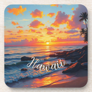 Hawaiianischer Reiseküstenmeer-Sonnenuntergang im  Getränkeuntersetzer