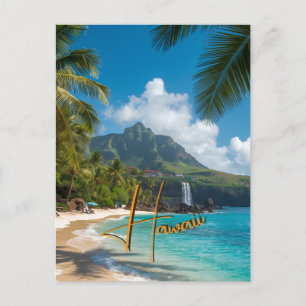 Hawaiianischer Reiseküstenstil im Vintage-Look Bla Postkarte