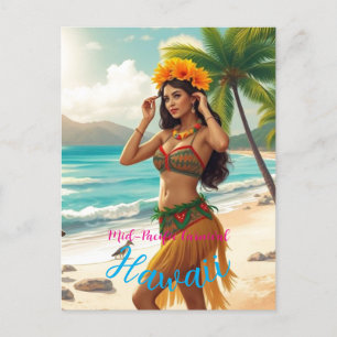 Hawaiianischer Reisestil Honolulu Hula Mädchen im Feiertagspostkarte