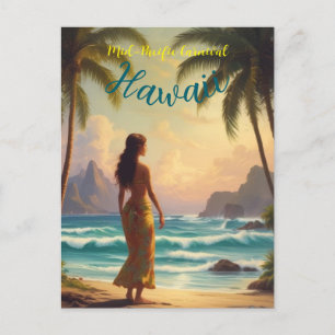 Hawaiianischer Reisestil Honolulu Hula Mädchen im Postkarte