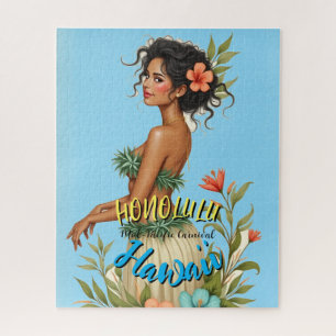 Hawaiianischer Reisestil Honolulu Hula Mädchen im Puzzle