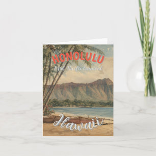 Hawaiianischer Reisestil Honolulu Mid-Pacific im V Feiertagskarte