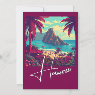 Hawaiianischer Reisestil Honolulu Mid-Pacific im V Feiertagskarte