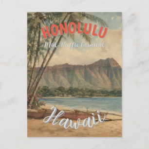 Hawaiianischer Reisestil Honolulu Mid-Pacific im V Feiertagspostkarte