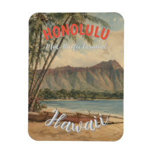 Hawaiianischer Reisestil Honolulu Mid-Pacific im V Magnet