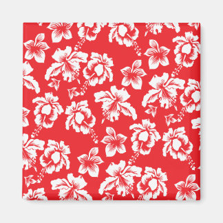 Hawaiianischer Roter Hibiskus Blumendruck Magnet