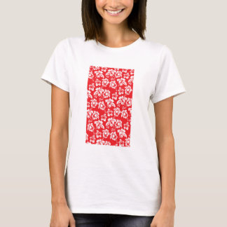 Hawaiianischer Roter Hibiskus Blumendruck T-Shirt