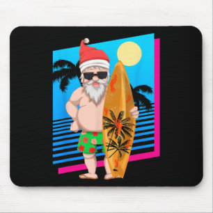 Hawaiianischer Sommer Surfer Weihnachtsmann Lustig Mousepad