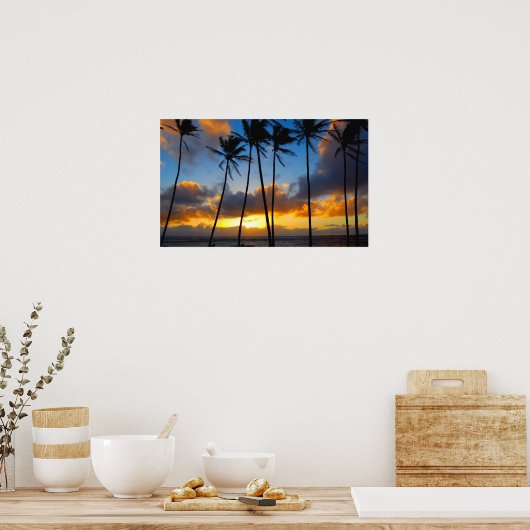 Hawaiianischer Sonnenaufgang Poster (Küche)
