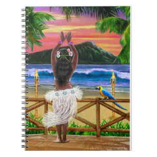 HAWAIIANISCHER SONNENUNTERGANG HULA NOTIZBLOCK