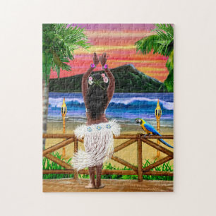 Hawaiianischer Sonnenuntergang-Hula-Tänzer Puzzle