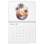 Hawaiianischer Sonnenuntergang mit Palmen Kalender (Feb 2027)